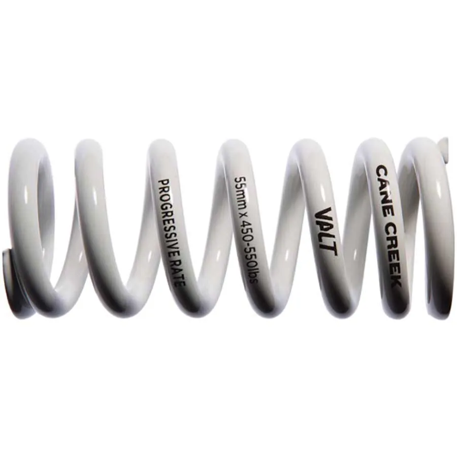 Cane Creek Progressive Rate VALT Lightweight Rear Shock Spring - 55mm x 450-550lbs White