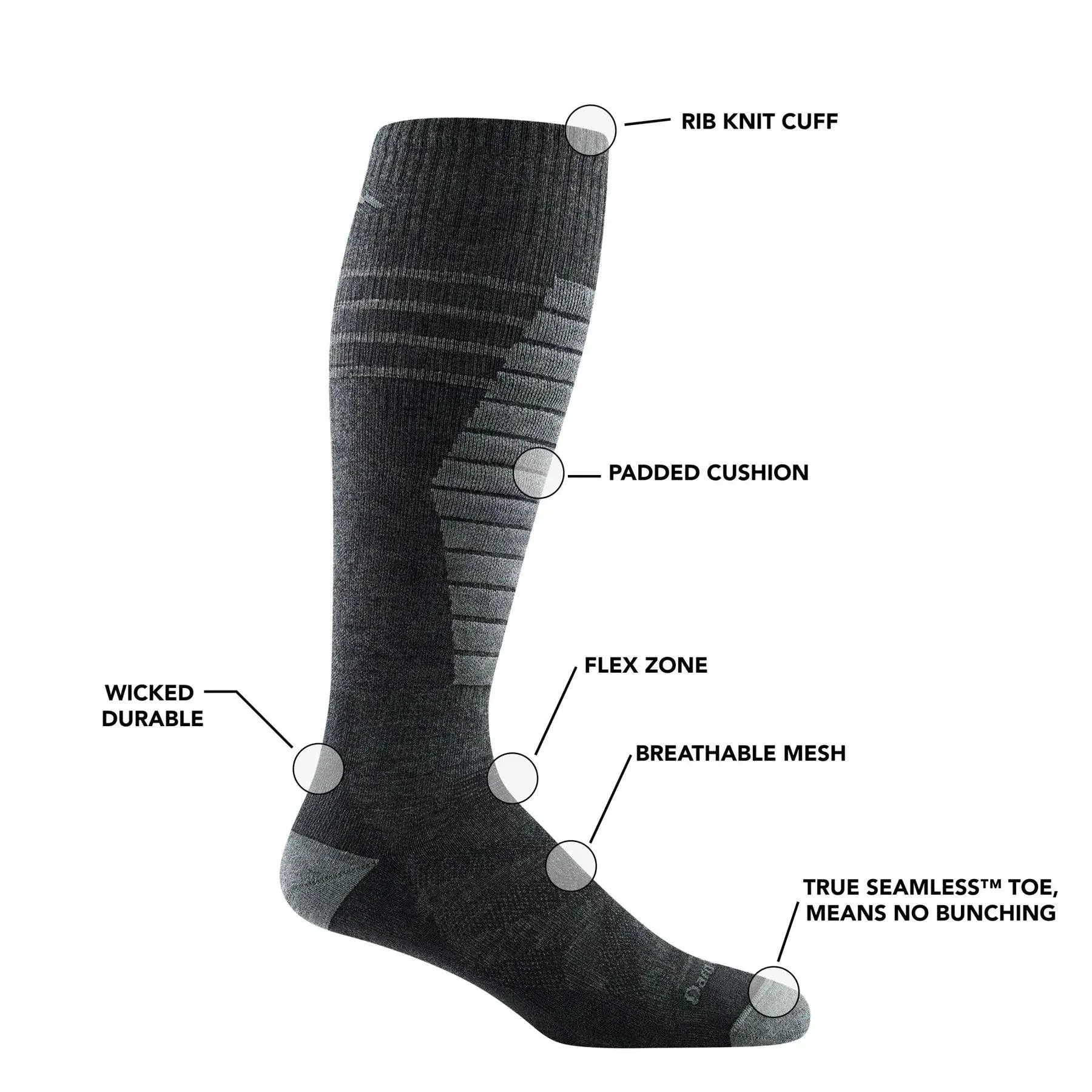 Darn Tough | Men's Edge Over-the-Calf Midweight Ski & Snowboard Sock