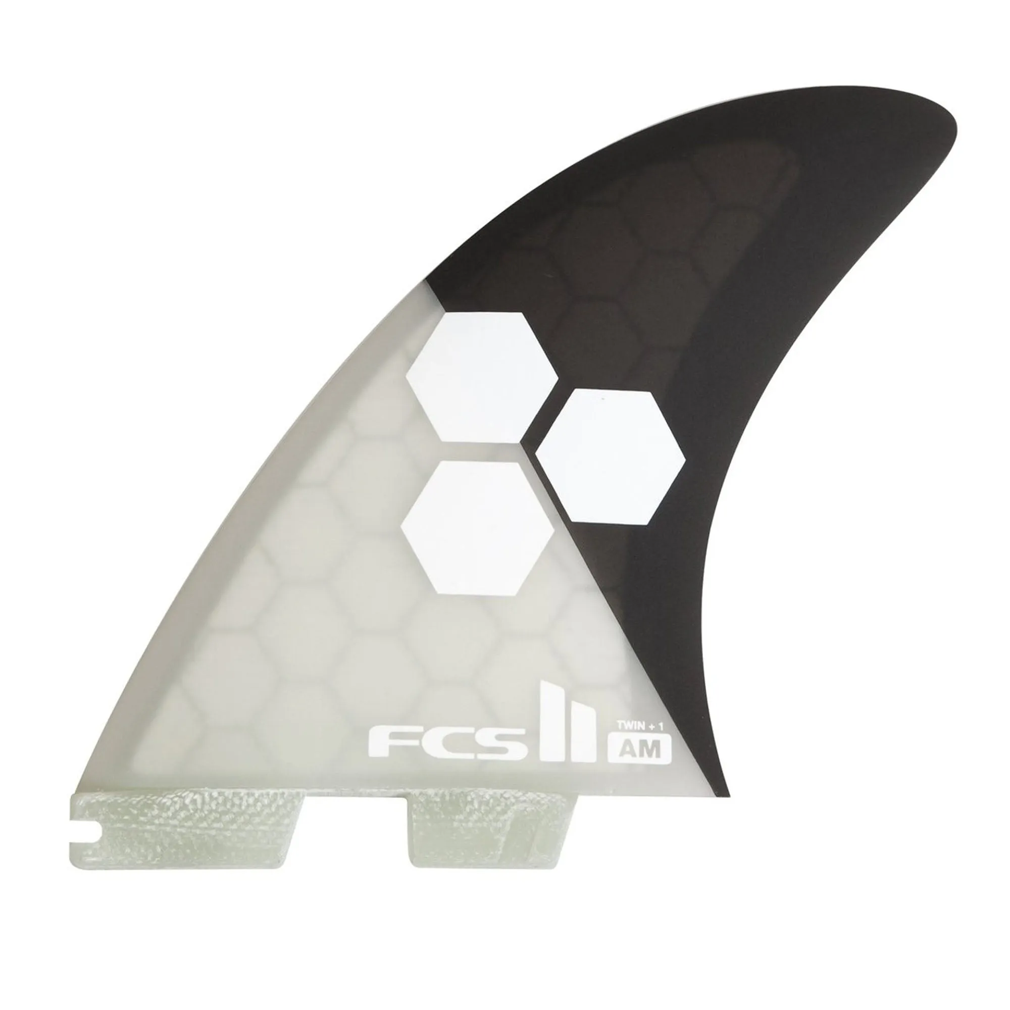 FCS II AM 2 1 Twin Surfboard Fins - Grey Charcoal