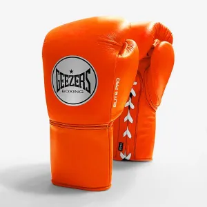 Geezers Elite Pro Training/Sparring Gloves 2.0 Lace - Lumi Orange