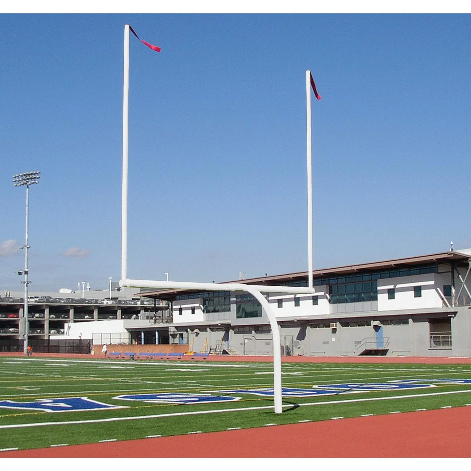 Gill High School Football Goalposts-Plate Mount Installation