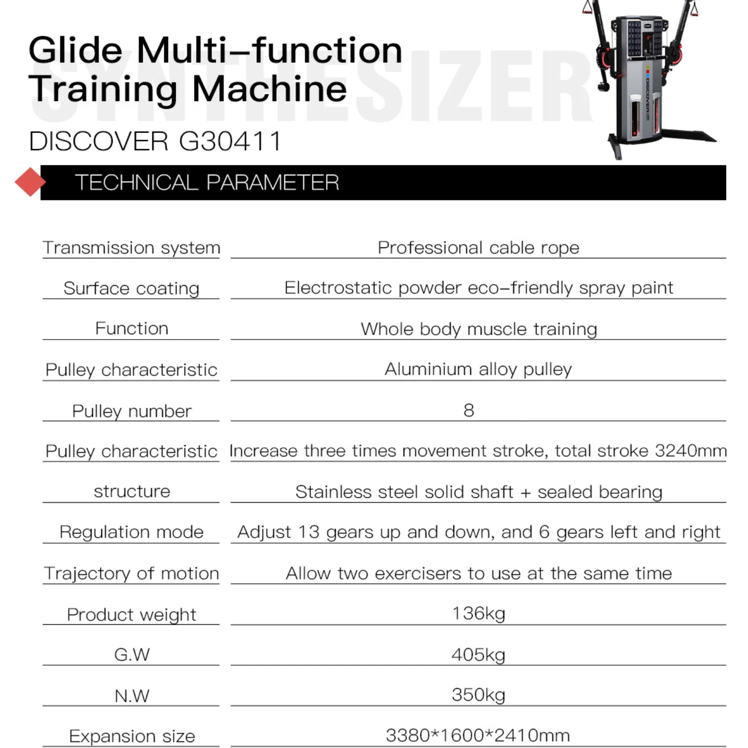 Harison Discover G30411 Dual Cable Cross Multi-Functional Trainer