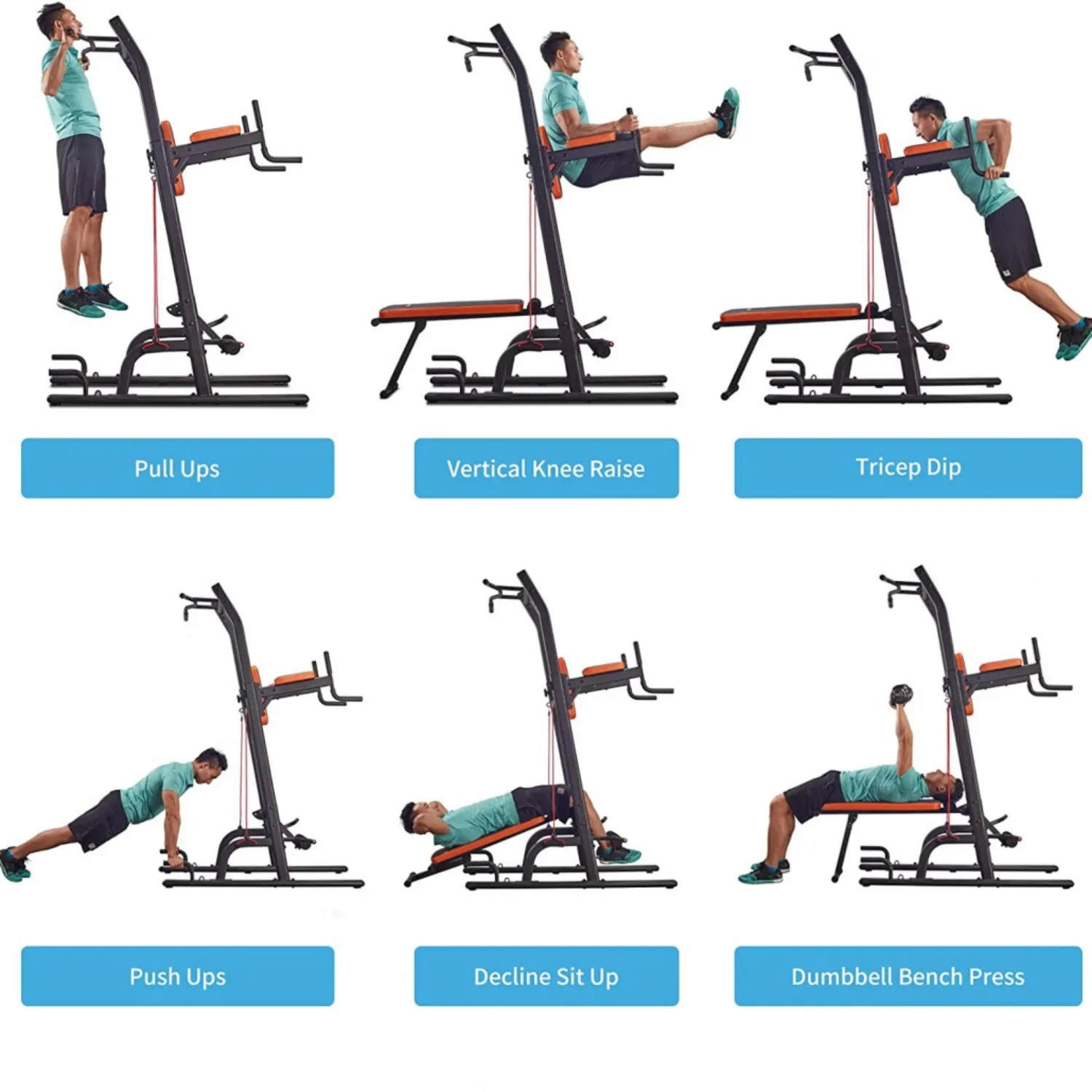 Harison HR-408 VKR Power Tower with Foldable Bench