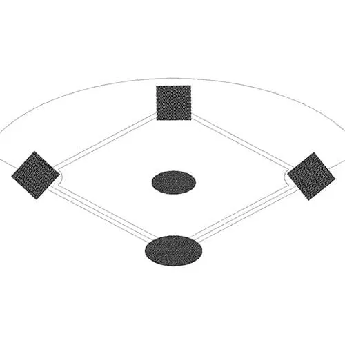Jaypro Baseball Tarp with Ground Stakes (10' Square - 6 oz. Polyethylene) (3 Base) AFC-BC3