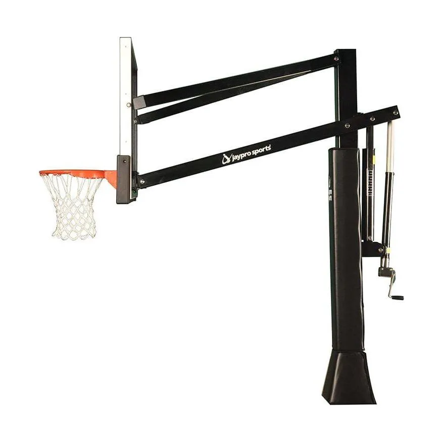 Jaypro Titan Basketball System Adjustable Series 6 in.x 8 in. Pole with 4 ft. Offset 72 in. Backboard CV684A