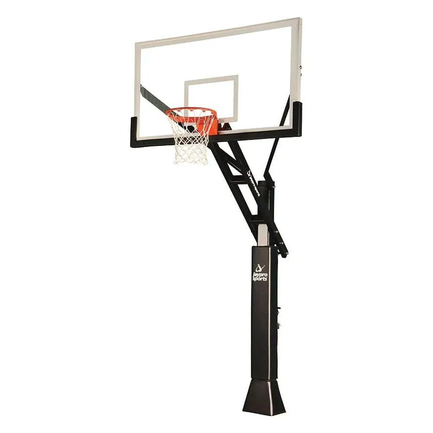 Jaypro Titan Basketball System Adjustable Series 6 in.x 8 in. Pole with 4 ft. Offset 72 in. Backboard CV684A