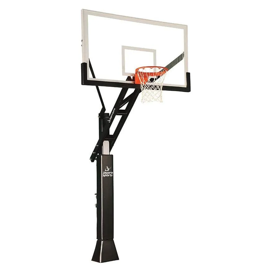 Jaypro Titan Basketball System Adjustable Series 6 in.x 8 in. Pole with 4 ft. Offset 72 in. Backboard CV684A