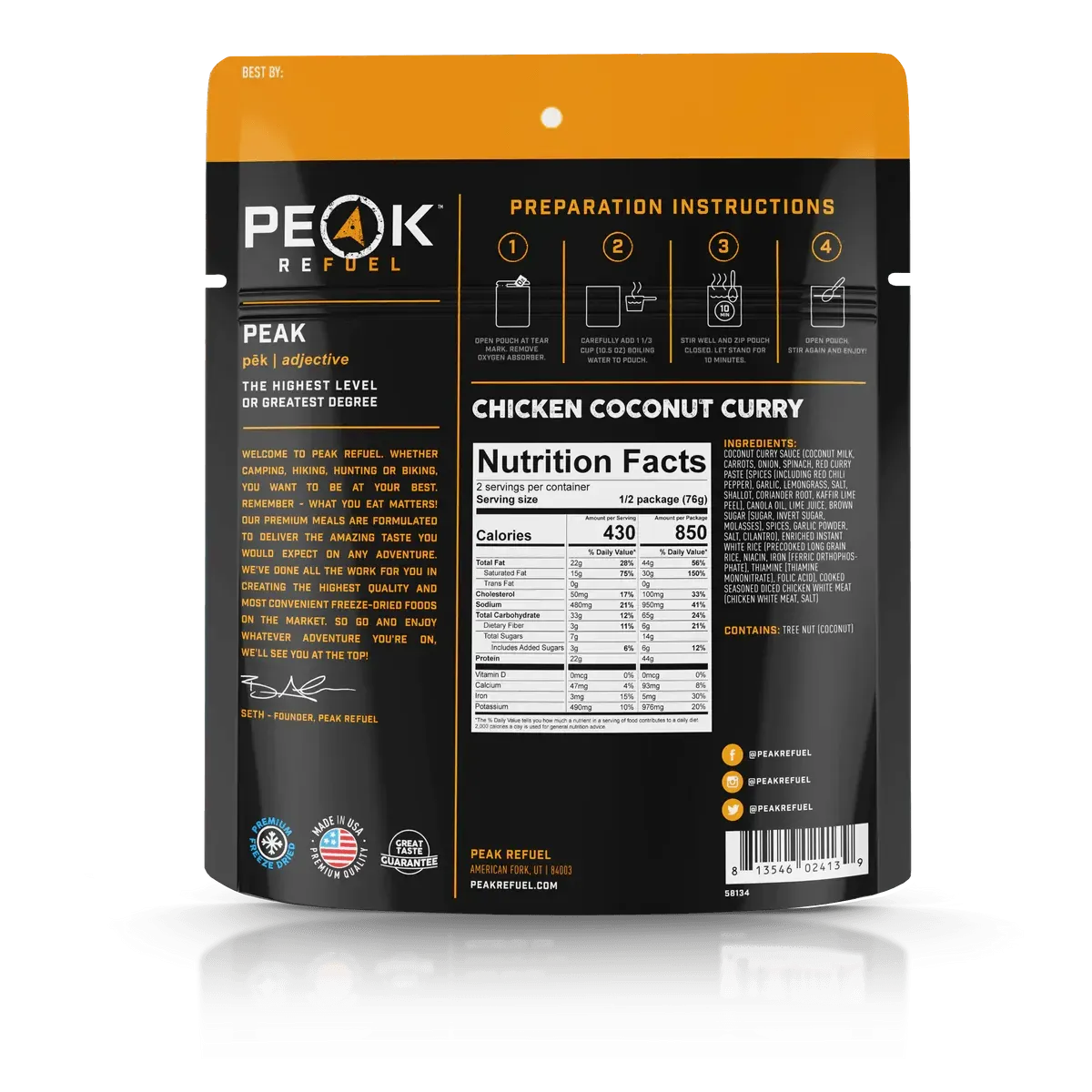 Peak Refuel | Chicken Coconut Curry
