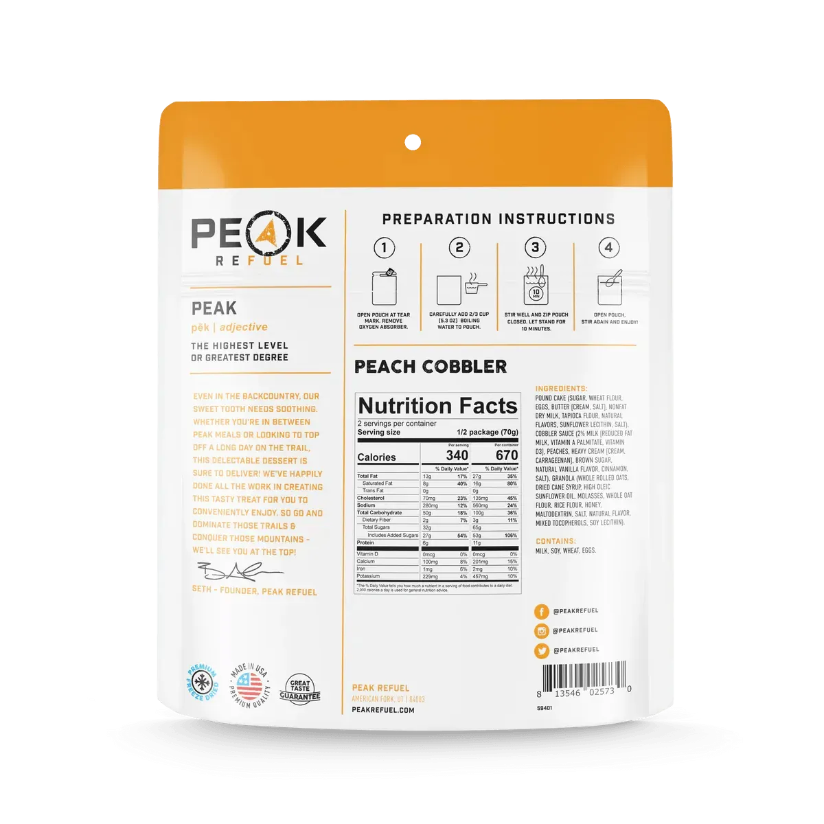 Peak Refuel | Peach Cobbler