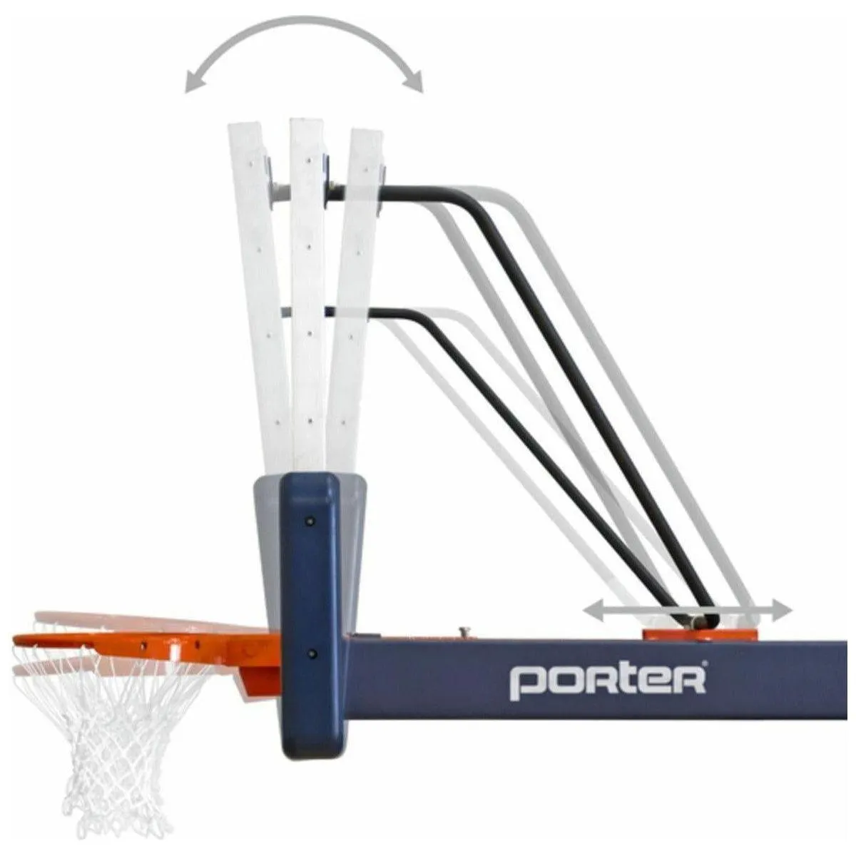 Porter 1835 Competition Motorized Portable Basketball Hoop w/ 8' Boom 1835080M
