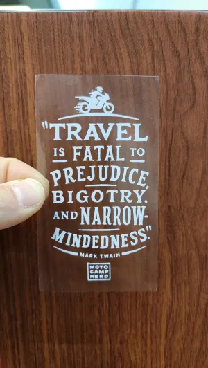 "Travel is Fatal" Moto Sticker