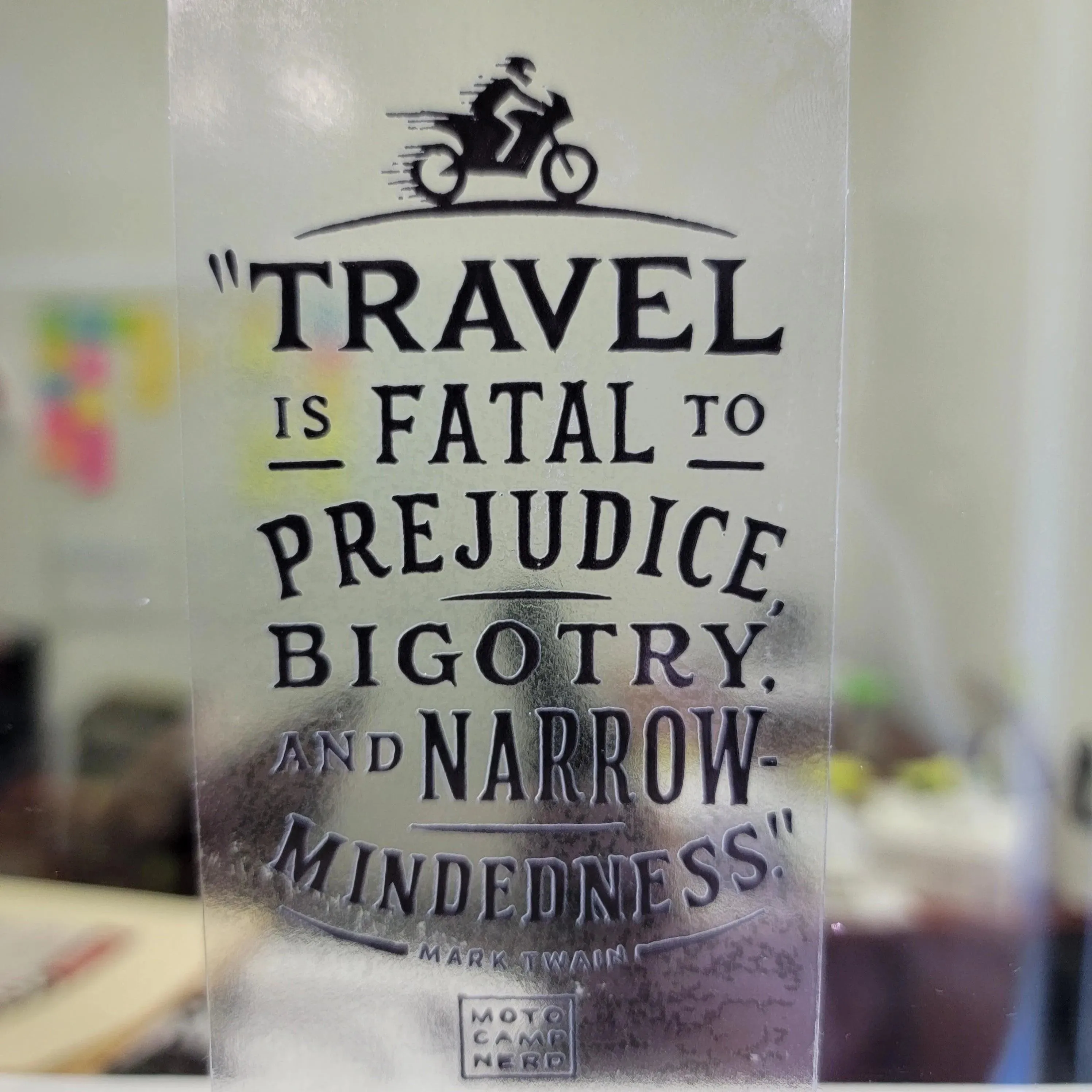 "Travel is Fatal" Moto Sticker