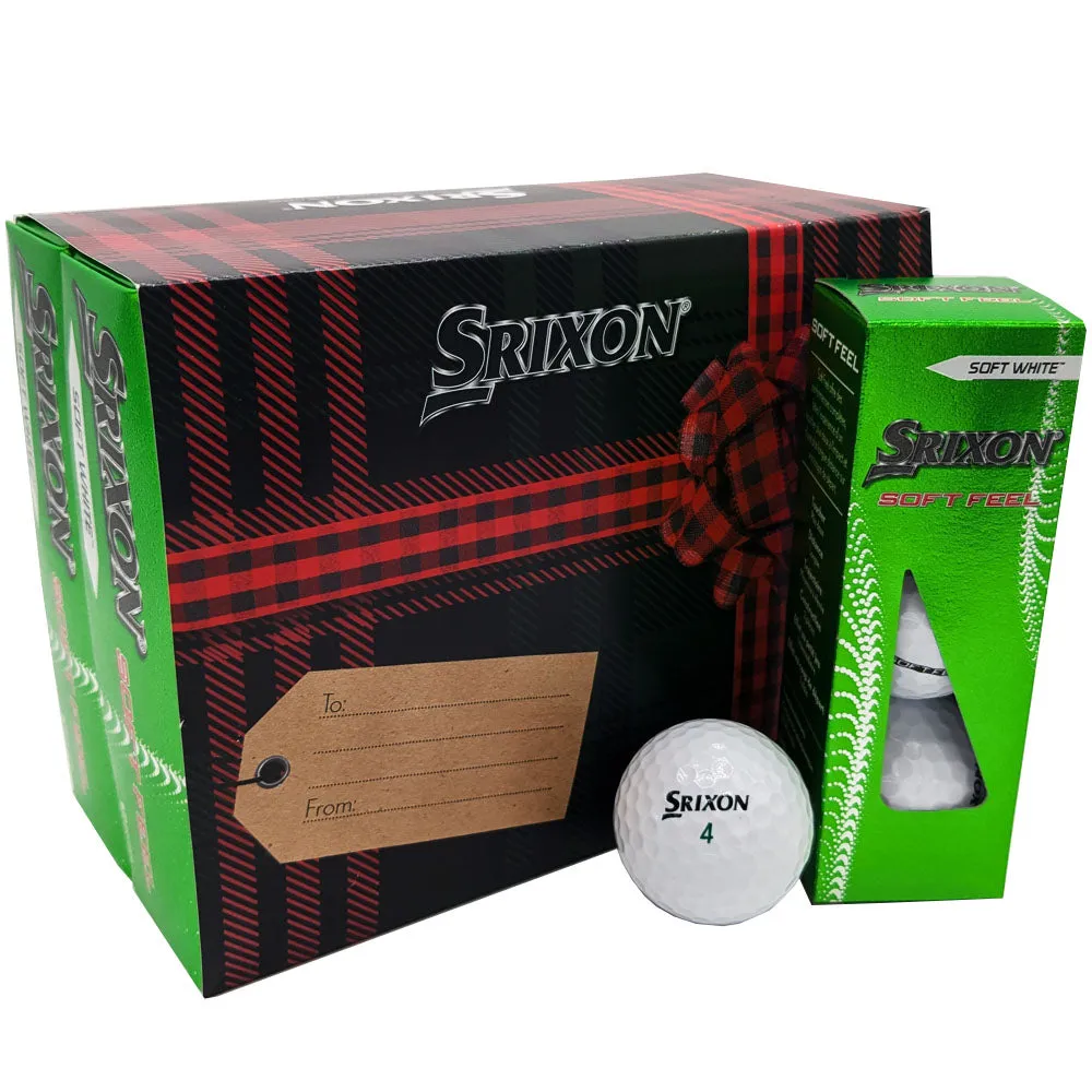 Srixon Soft Feel Golf Balls - White - Festive Double Dozen