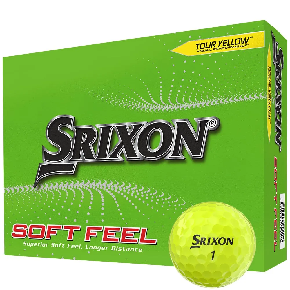 Srixon Soft Feel Golf Balls - Yellow - Festive Double Dozen