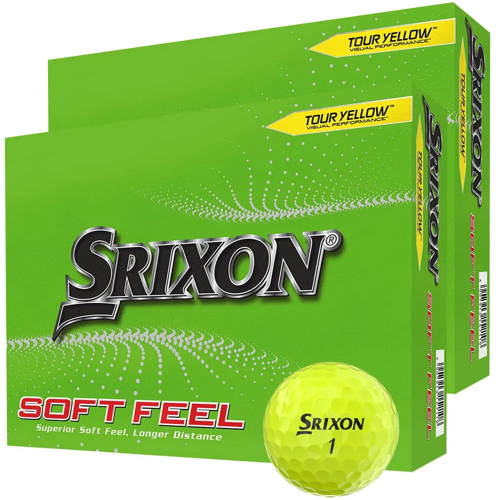 Srixon Soft Feel Golf Balls - Yellow - Festive Double Dozen